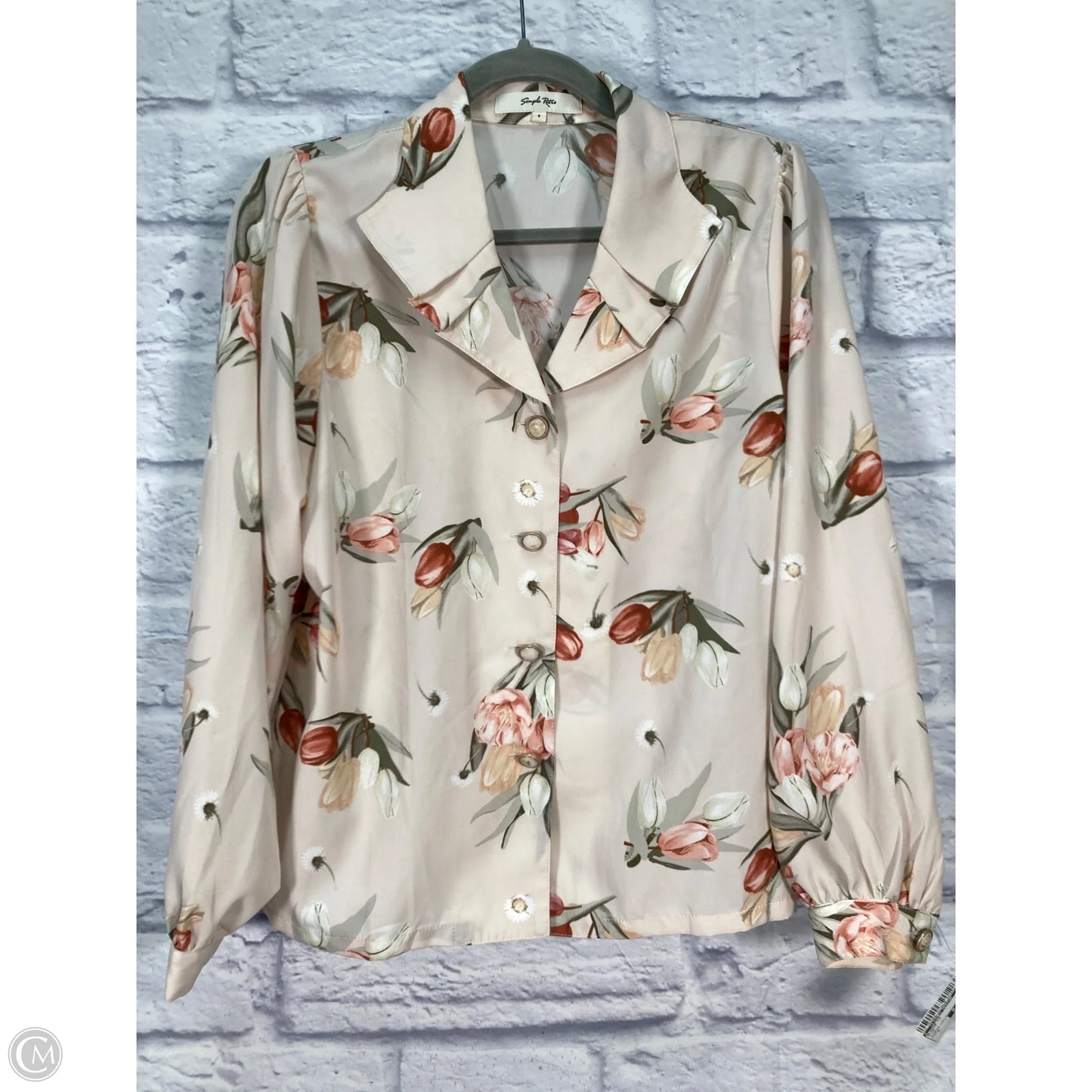 Blouse Long Sleeve By Clothes Mentor In Pink, Size: S