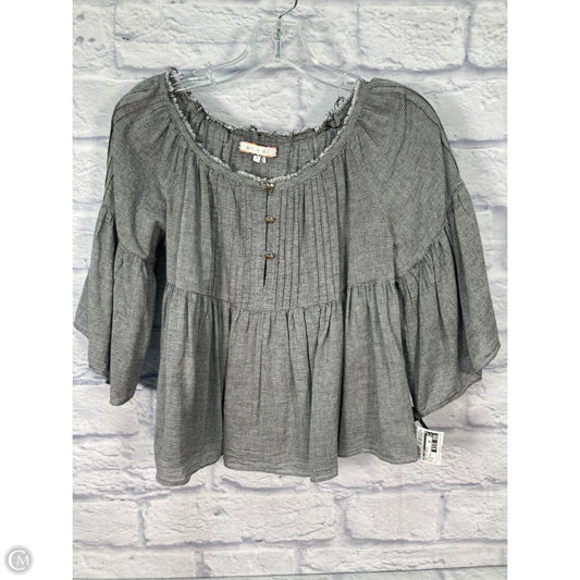 Top 3/4 Sleeve By Eri + Ali In Grey, Size: S