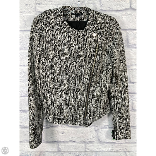 Jacket Moto By Theory In Black & White, Size: S