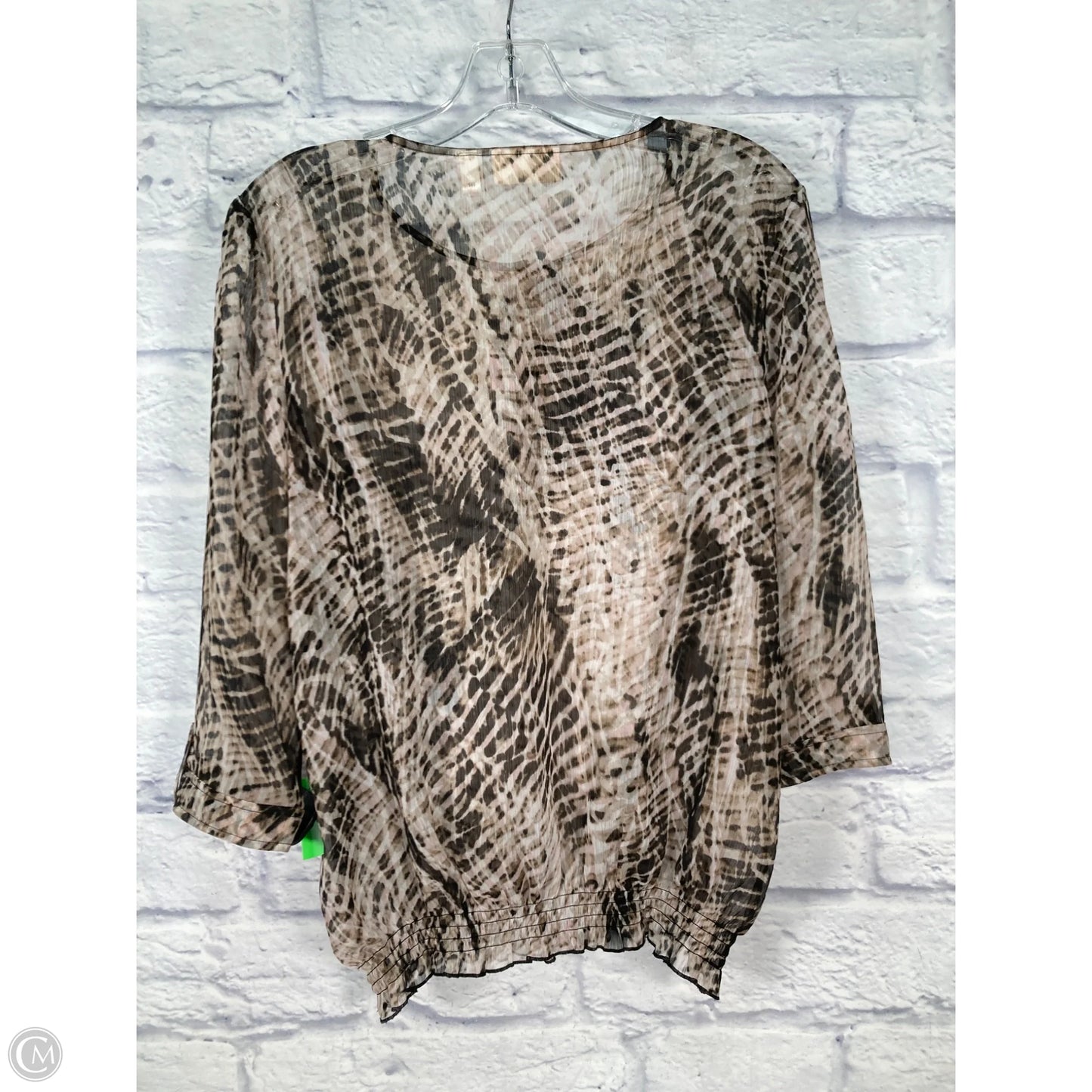 Blouse 3/4 Sleeve By Chicos In Brown, Size: S