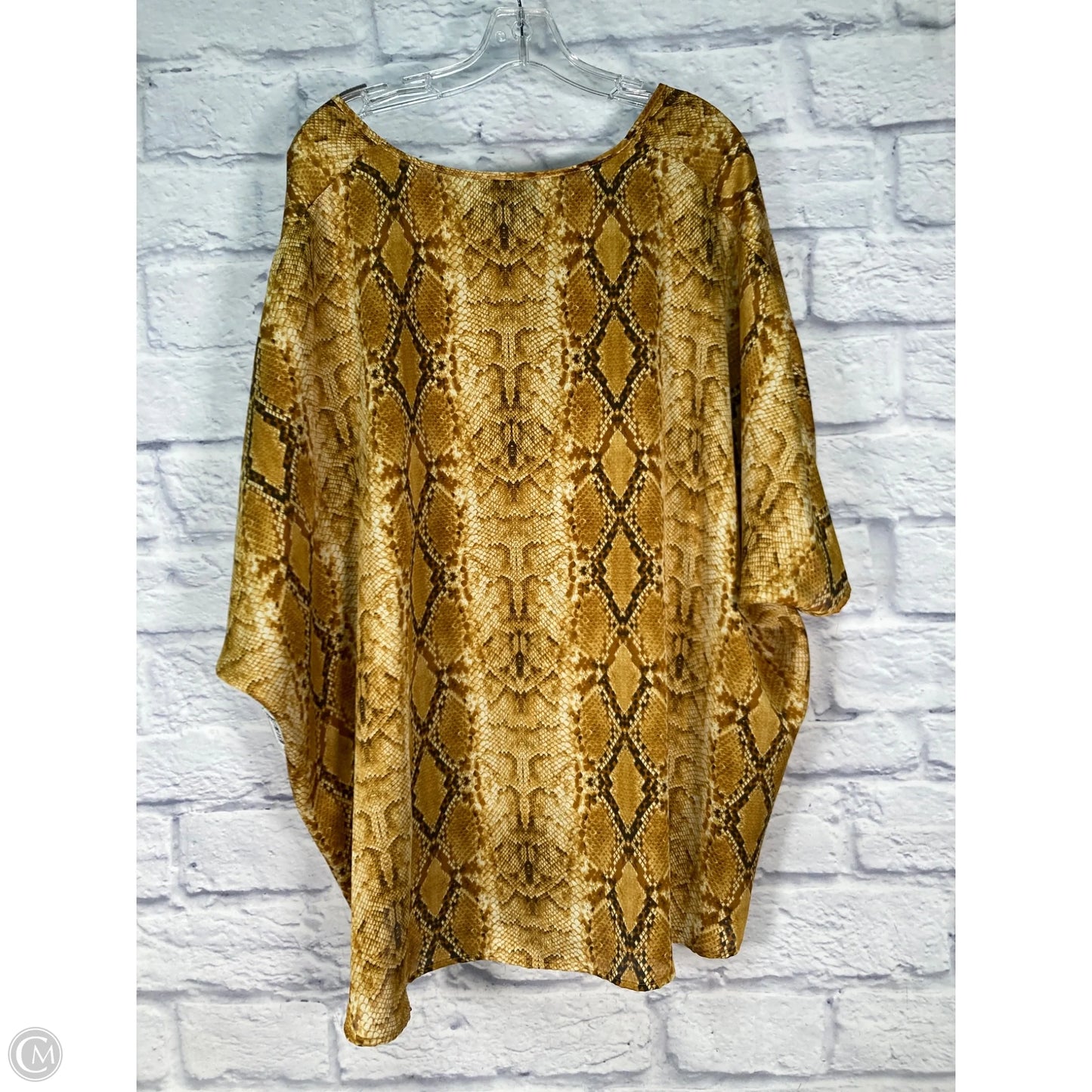 Blouse Short Sleeve By Adrienne In Snakeskin Print, Size: 2x