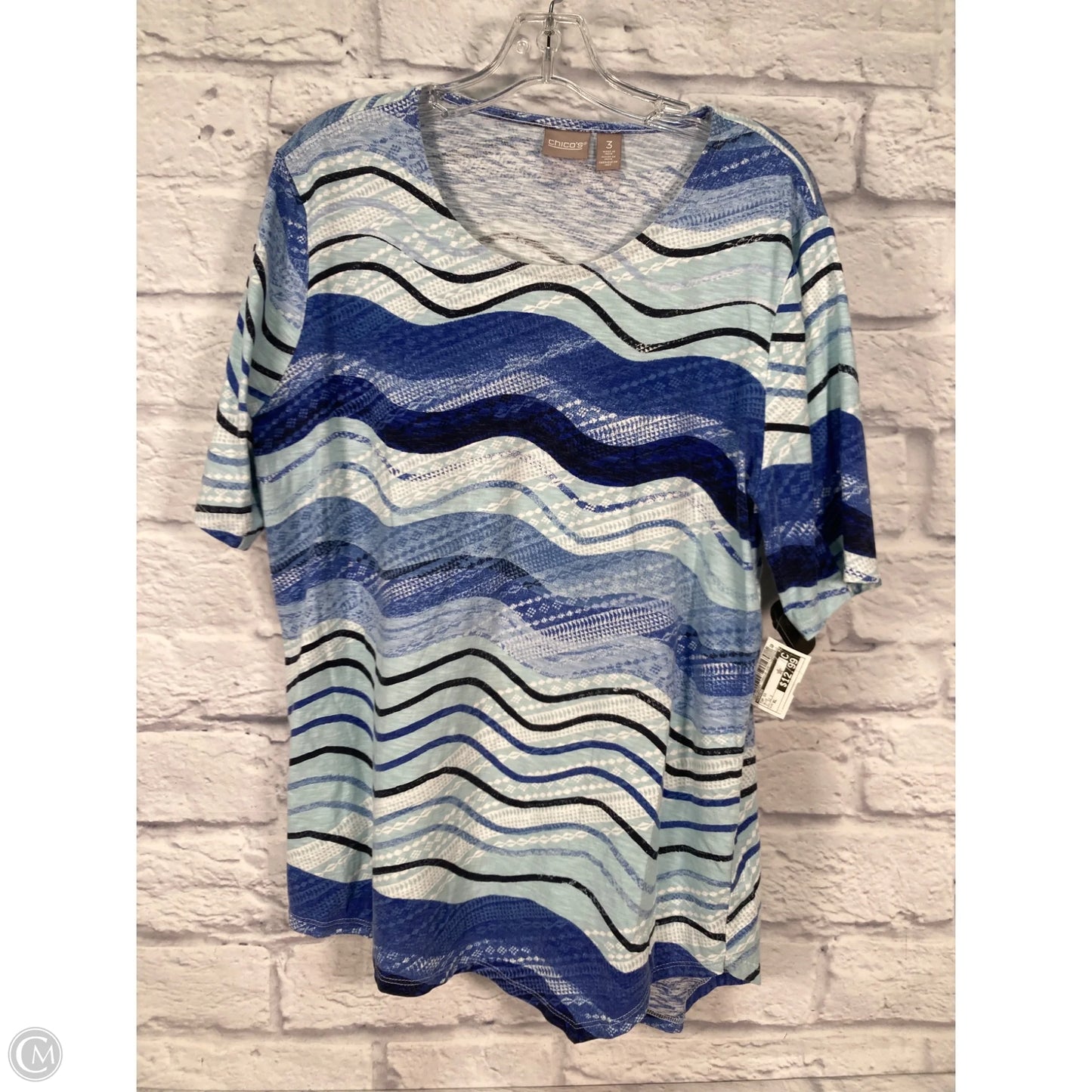 Top Short Sleeve By Chicos In Blue, Size: Xl