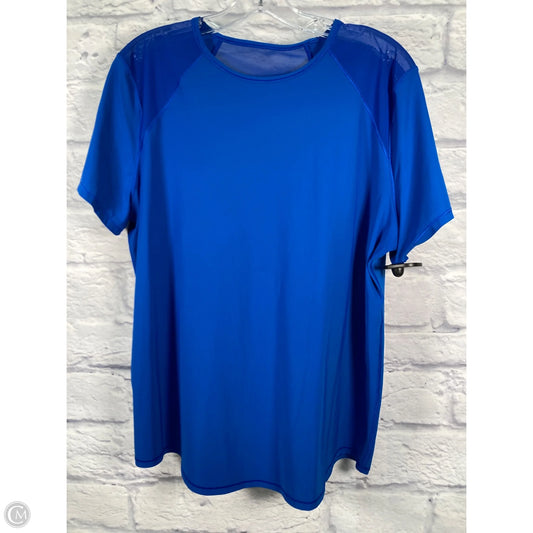 Athletic Top Short Sleeve By Lululemon In Blue, Size: Xl