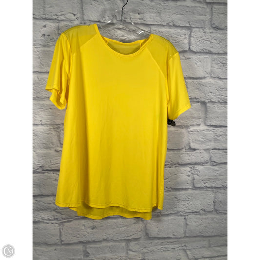 Athletic Top Short Sleeve By Lululemon In Yellow, Size: Xl
