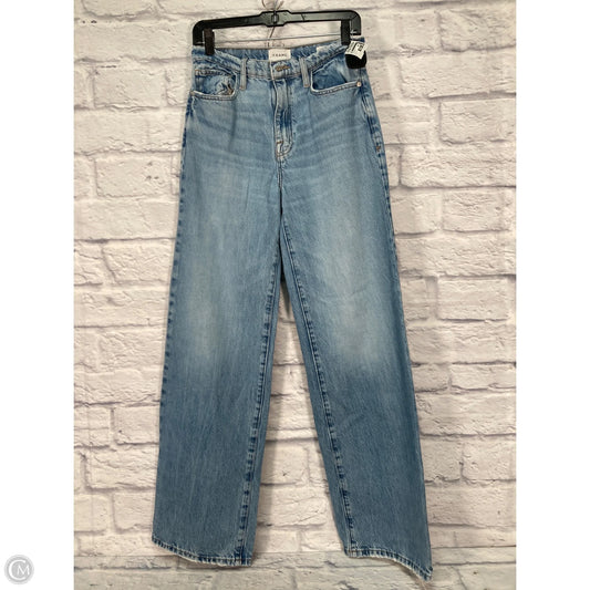 Jeans Wide Leg By Frame In Blue Denim, Size: 2