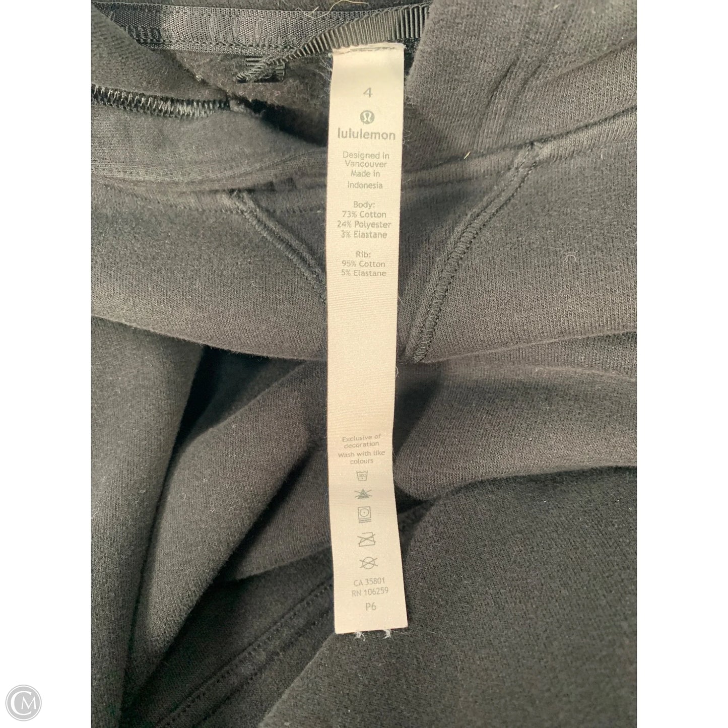 Sweatshirt Hoodie By Lululemon In Black, Size: 4