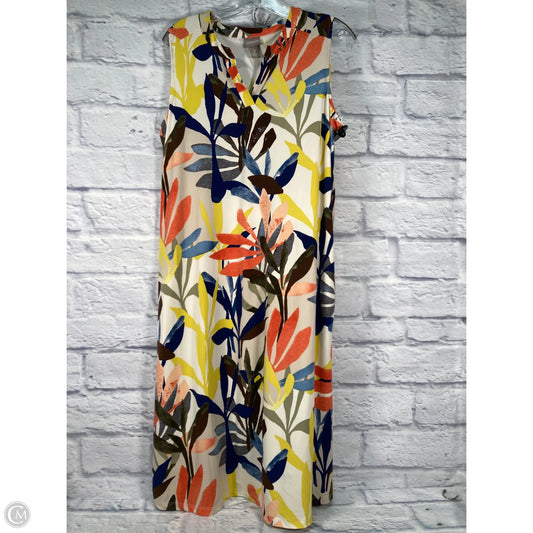 Dress Casual Midi By Chicos In Floral Print, Size: L