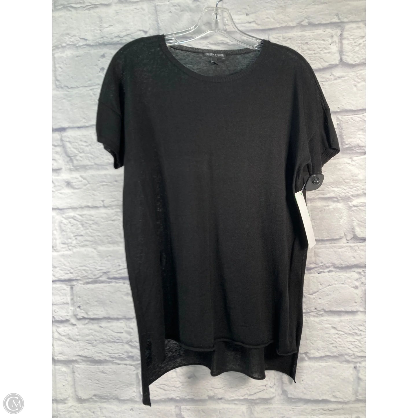 Tunic Short Sleeve By Eileen Fisher In Black, Size: Lp