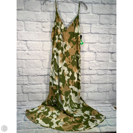 Dress Party Long By Anthropologie In Green & Tan, Size: L