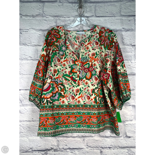 Top 3/4 Sleeve By Gibson And Latimer In Floral Print, Size: L