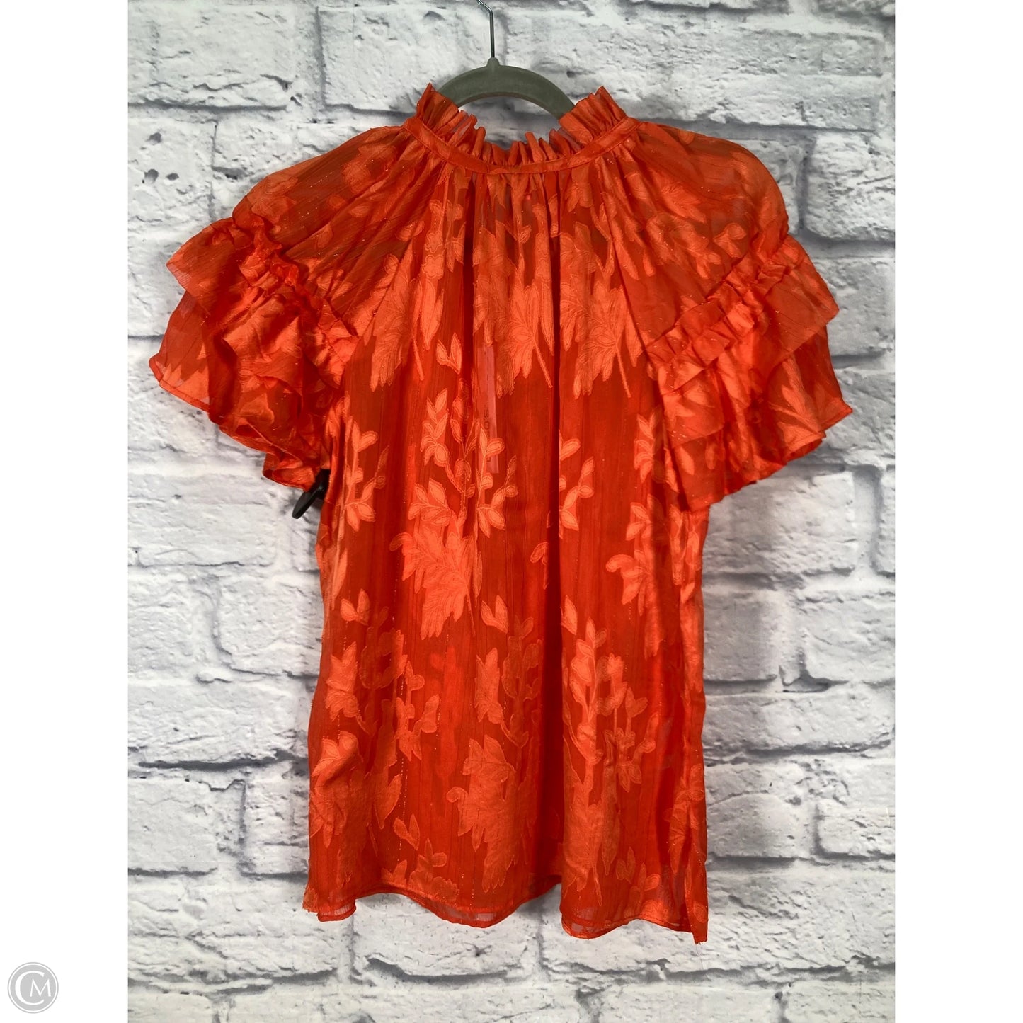 Blouse Short Sleeve By Chicos In Orange, Size: S