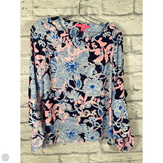 Blouse Designer By Lilly Pulitzer In Blue & Pink, Size: Xs