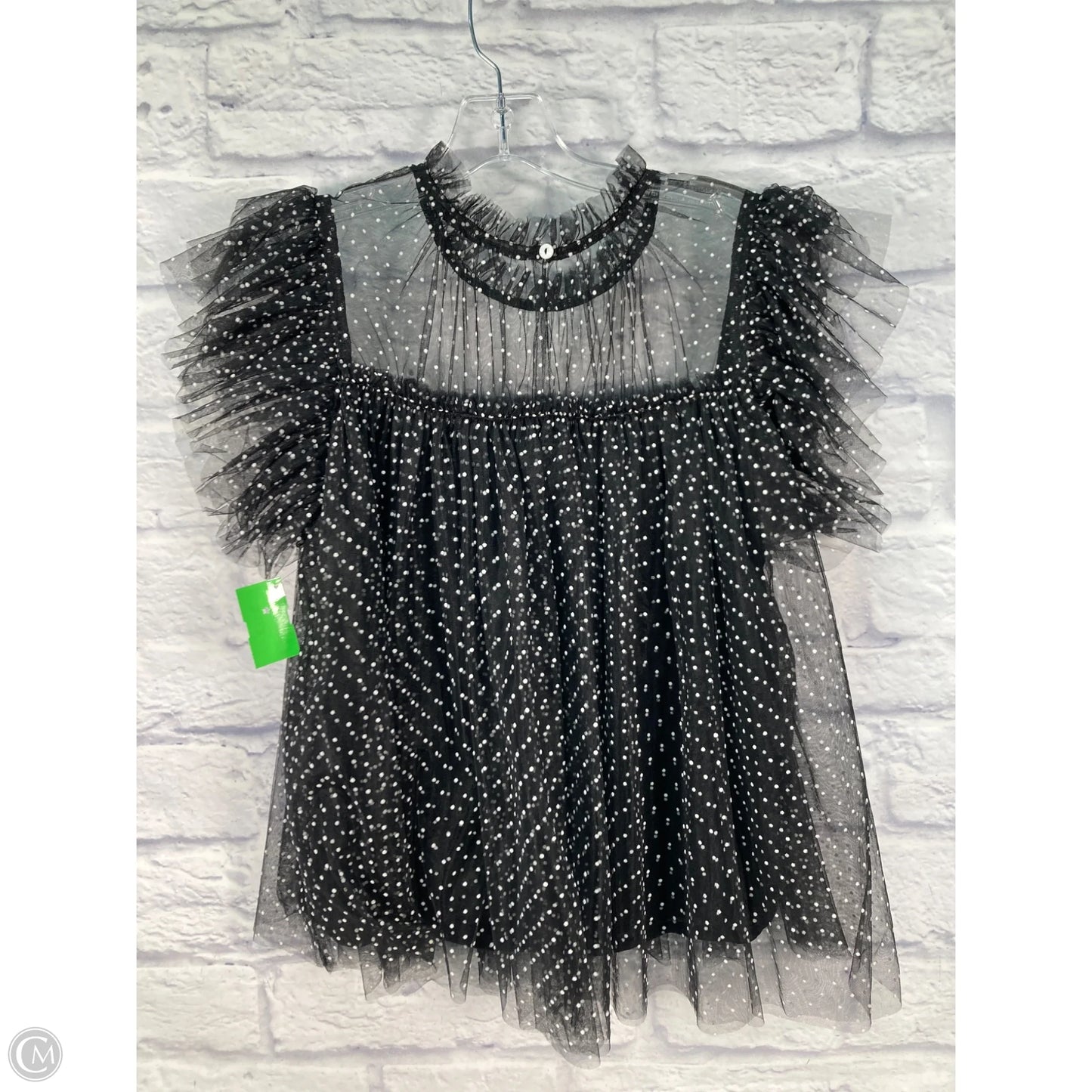 Blouse Short Sleeve By Entro In Polkadot Pattern, Size: S