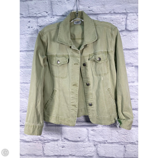 Jacket Denim By Chicos In Green Denim, Size: M