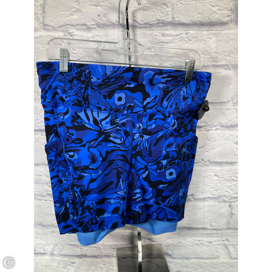 Athletic Shorts By Lululemon In Black & Blue, Size: 12