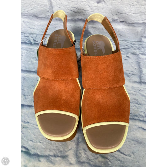 Sandals Heels Wedge By Sorel In Orange, Size: 7.5