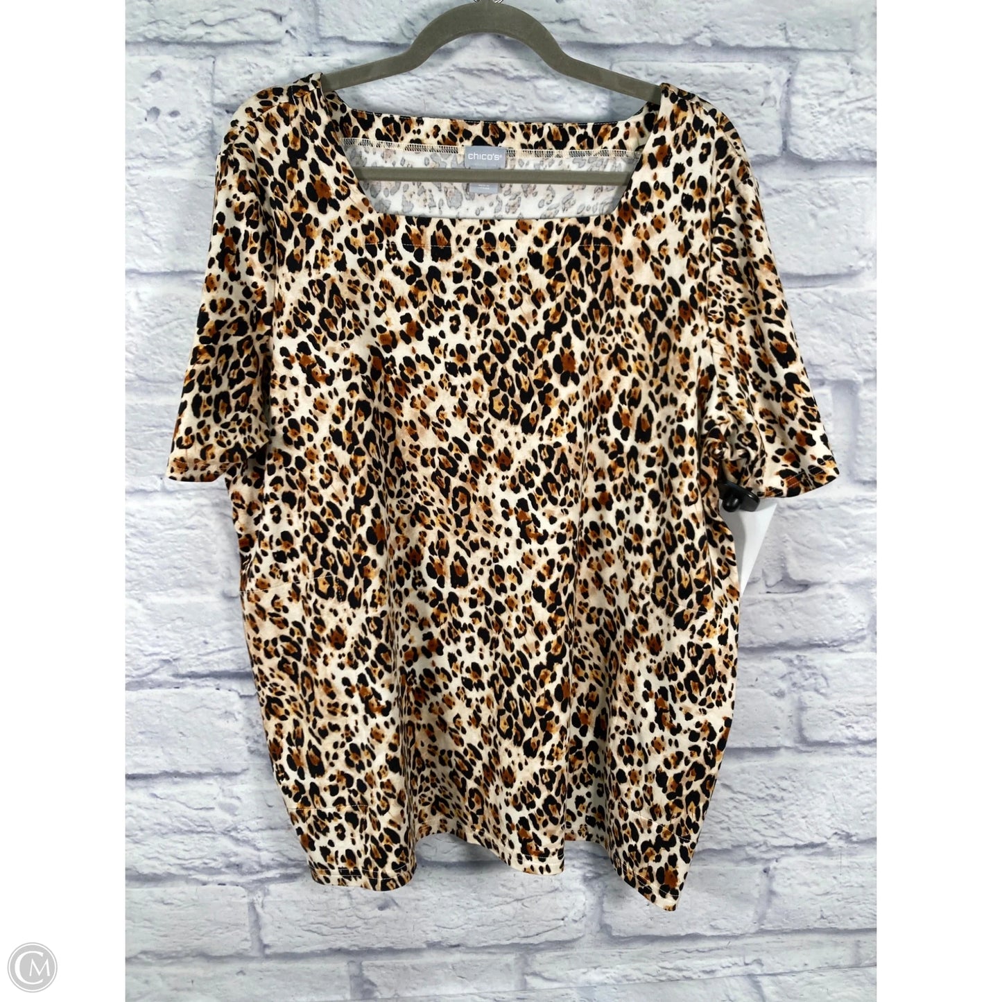 Top Short Sleeve By Chicos In Animal Print, Size: Xlp