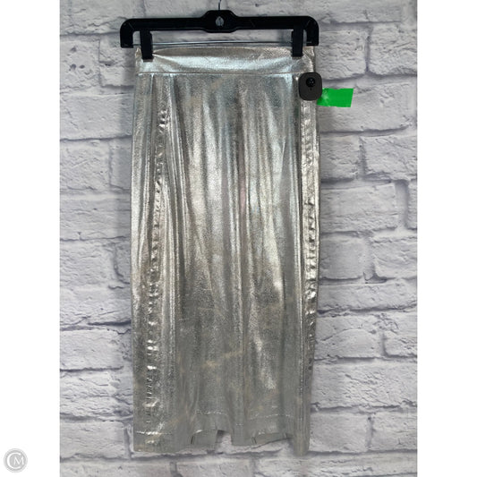 Skirt Midi By Donna Karan In Silver, Size: 4