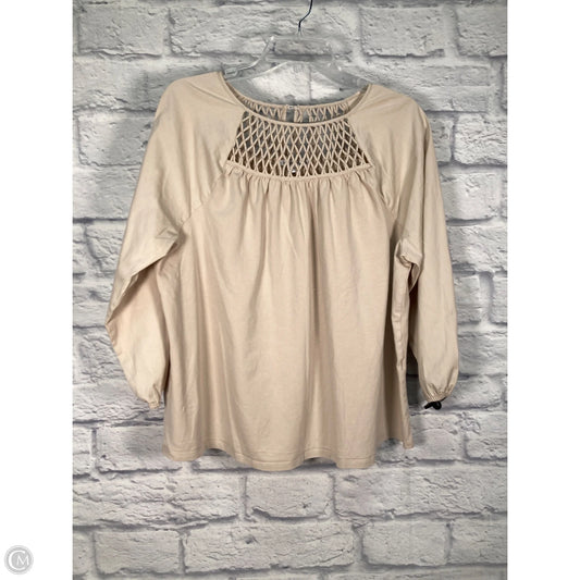 Top Long Sleeve By Chicos In Tan, Size: Xl