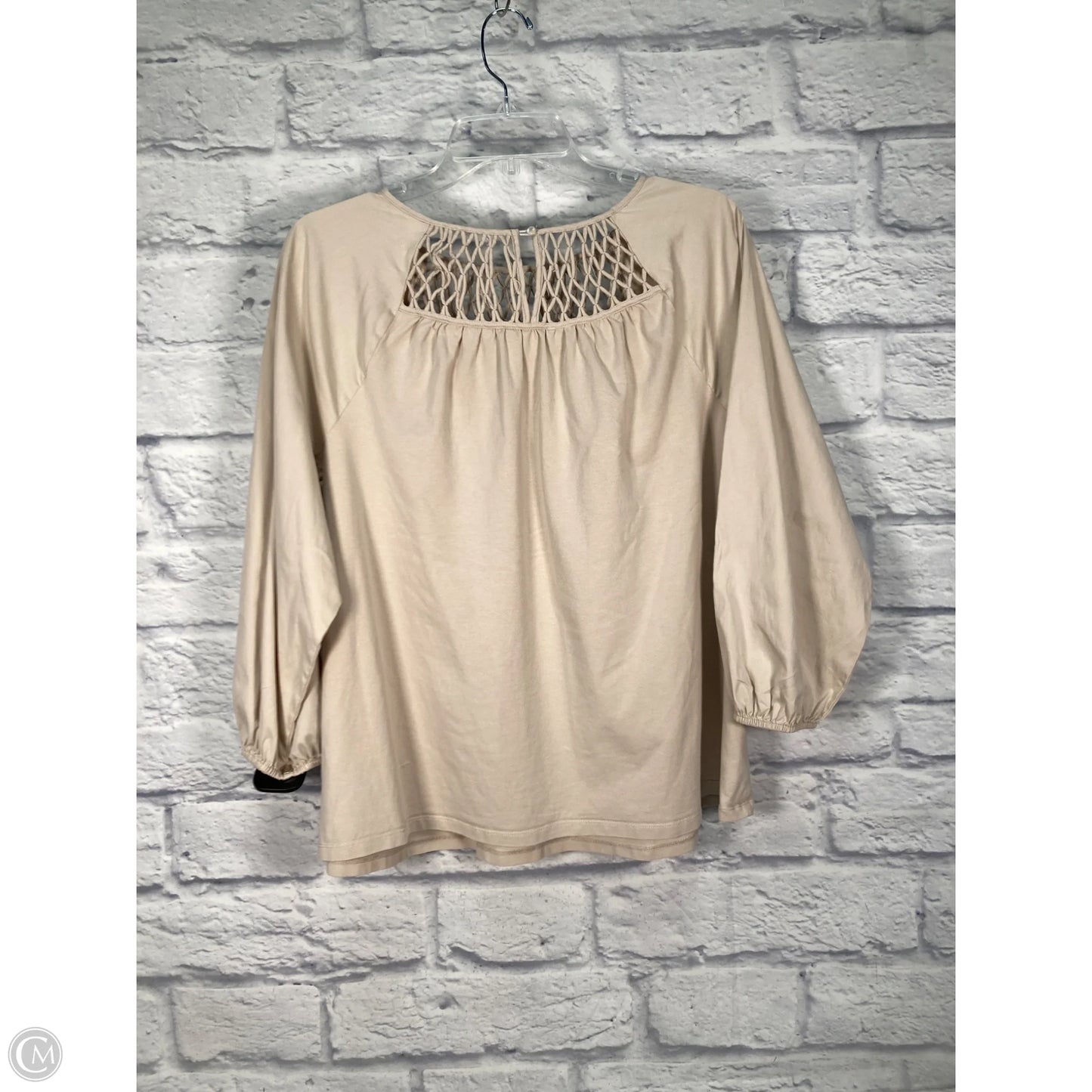 Top Long Sleeve By Chicos In Tan, Size: Xl