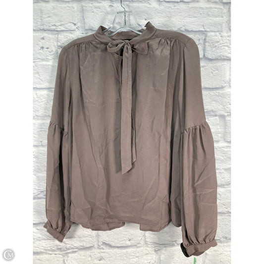 Blouse Long Sleeve By Fifteen Twenty In Grey, Size: M