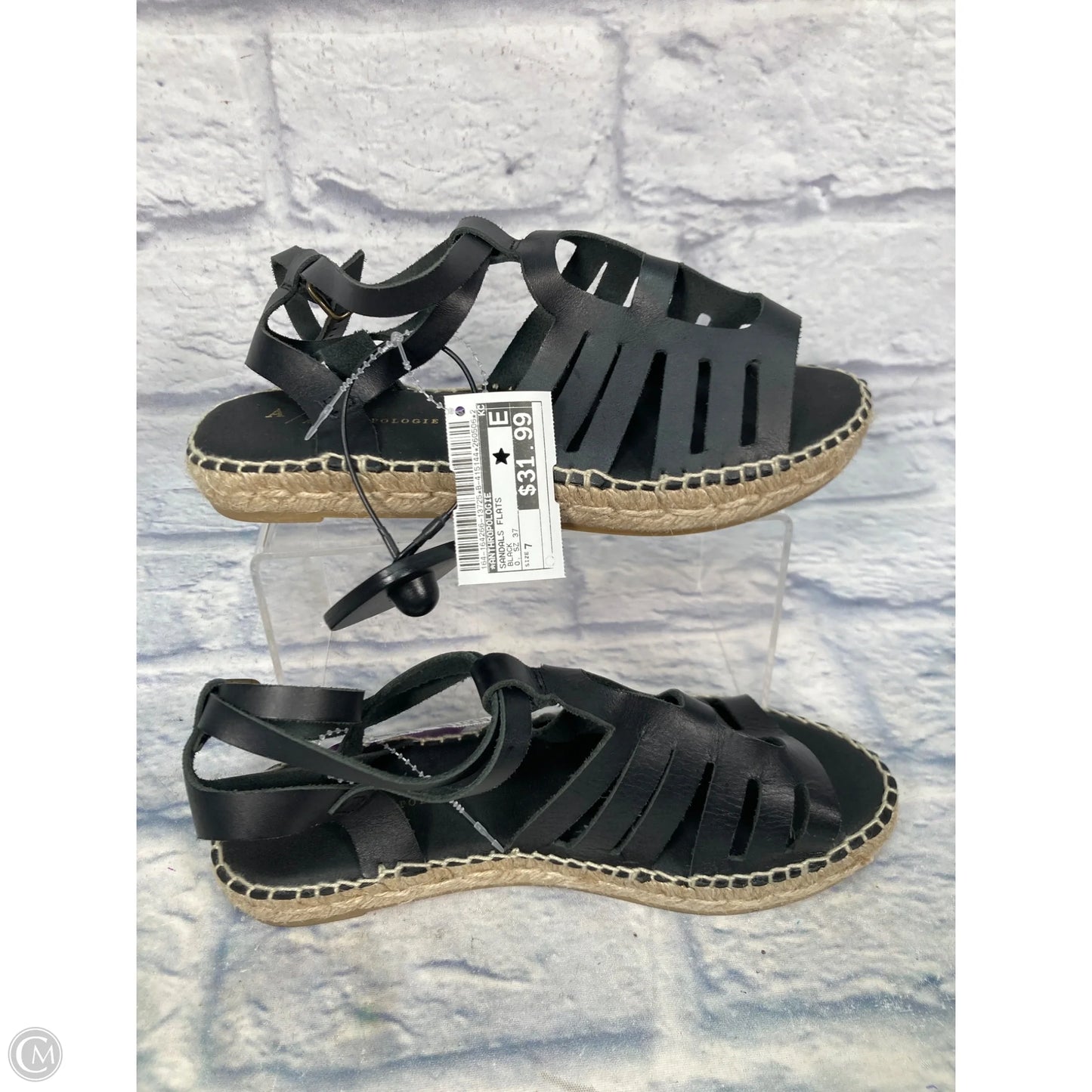Sandals Flats By Anthropologie In Black, Size: 7