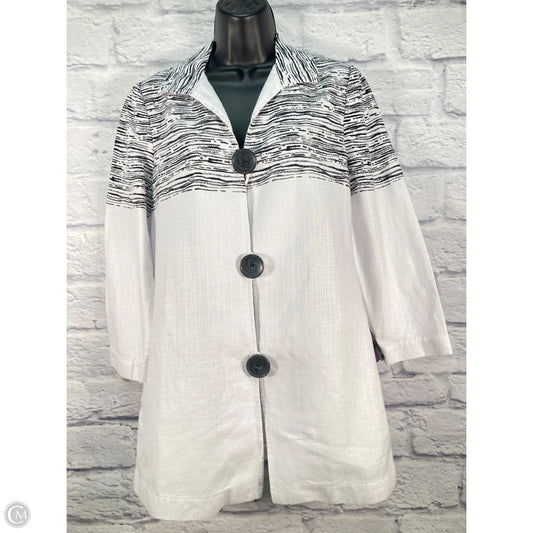 Top 3/4 Sleeve By Chicos In Black & White, Size: S