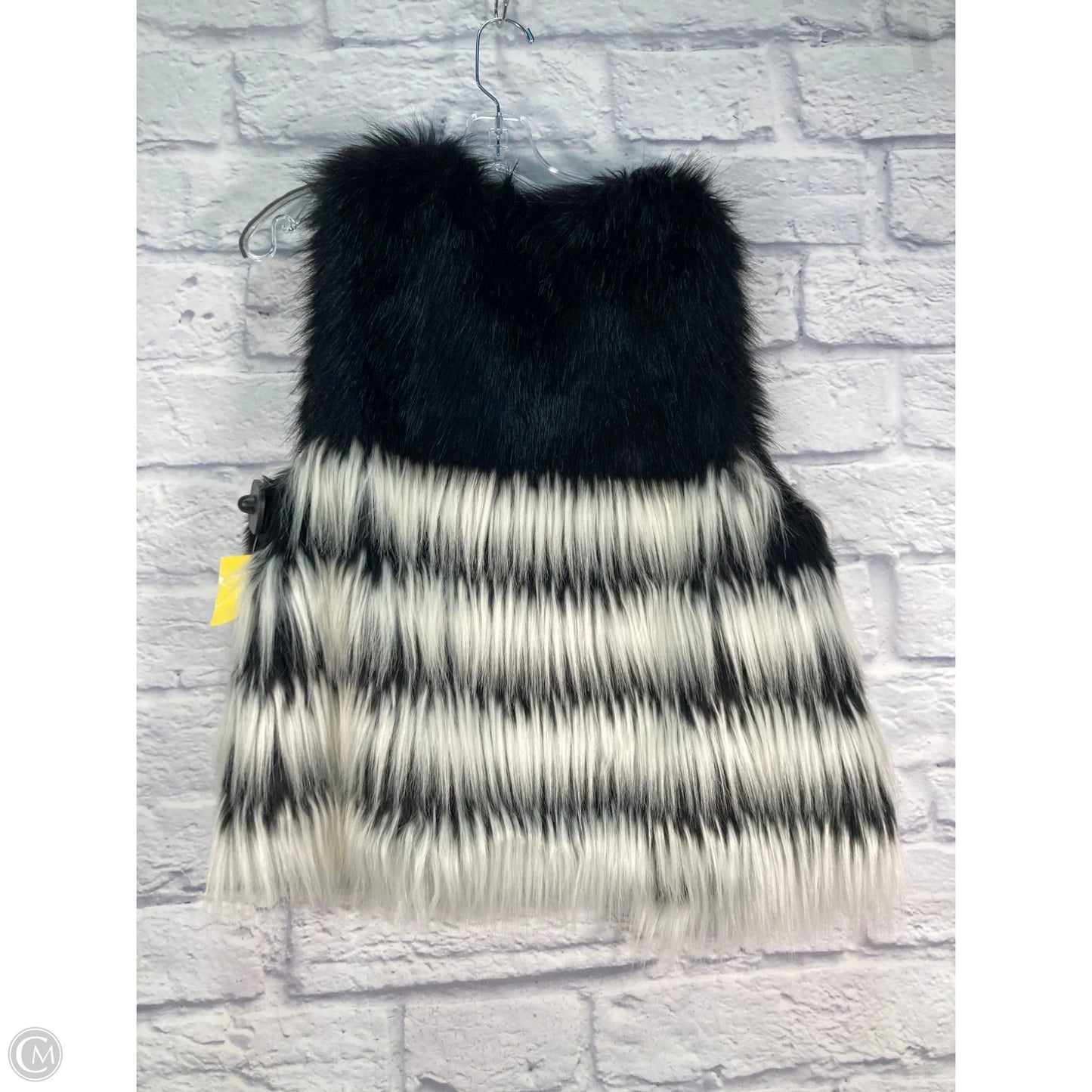 Vest Faux Fur & Sherpa By Alberto Makali In Black & White, Size: L