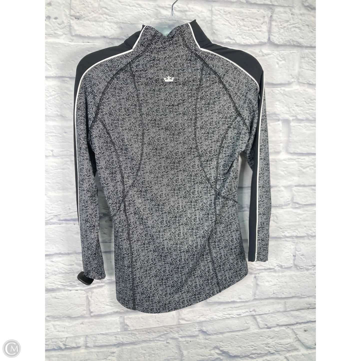 Athletic Top Long Sleeve Collar By Peter Millar In Black, Size: S