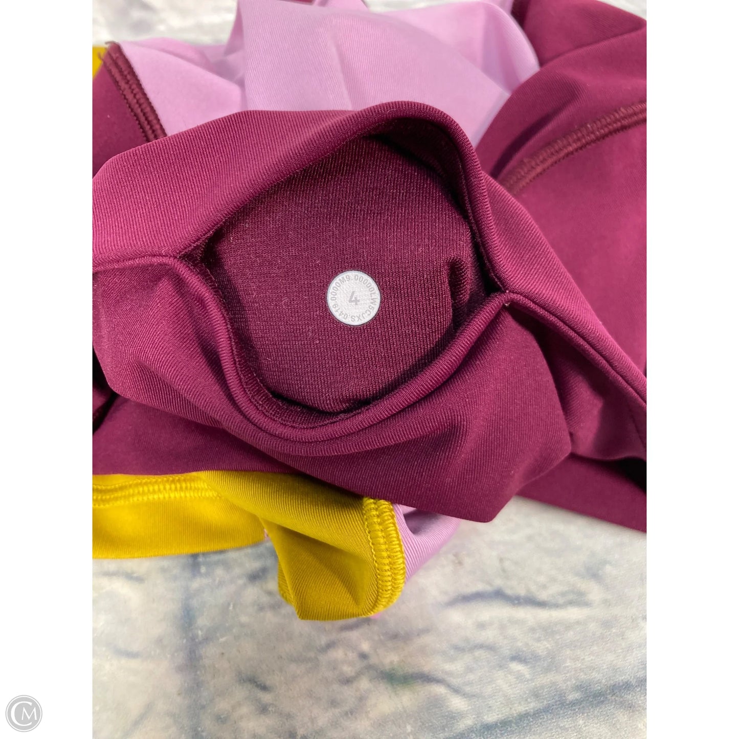 Athletic Leggings By Lululemon In Purple & Yellow, Size: 4