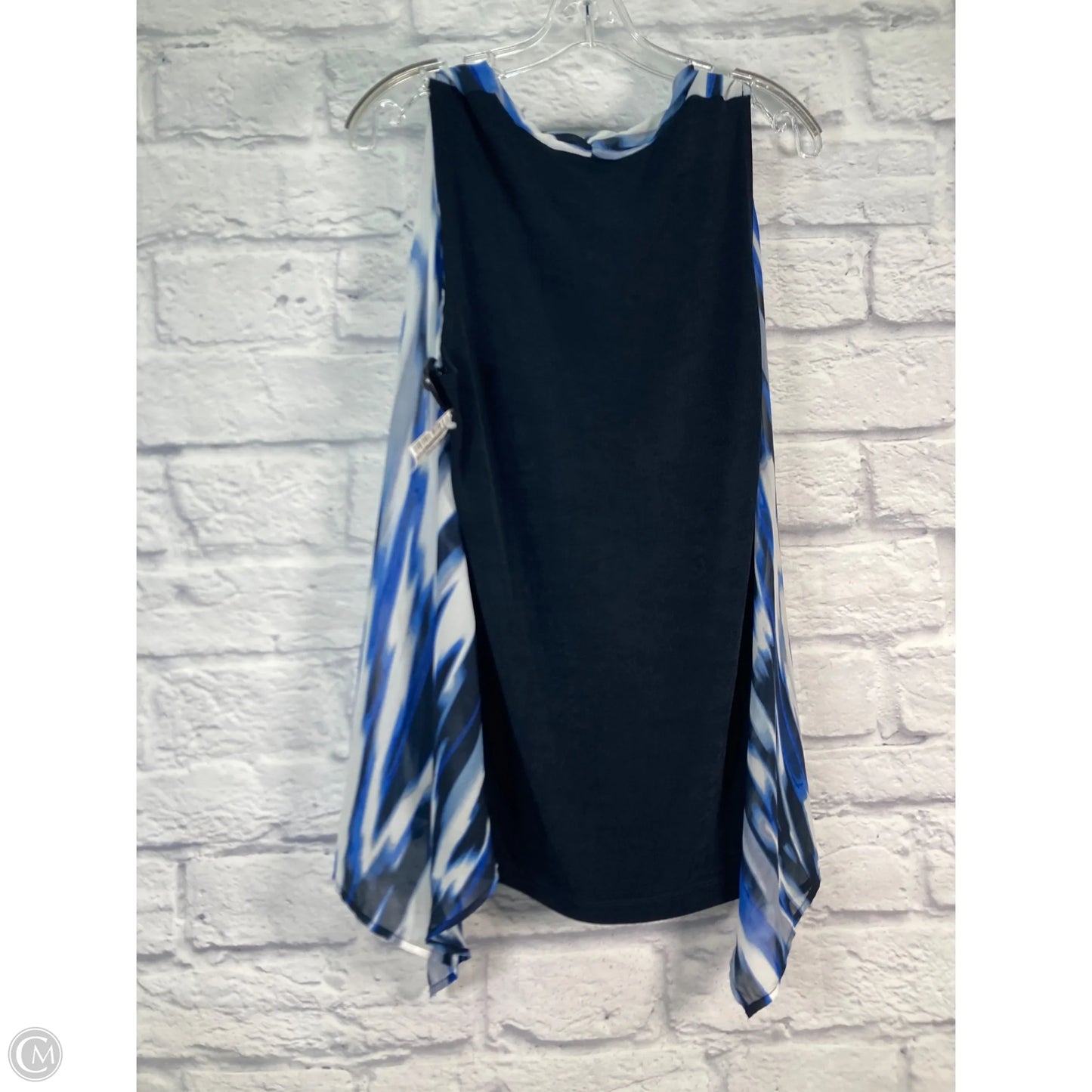 Vest Faux Fur & Sherpa By Chicos In Blue & White, Size: M