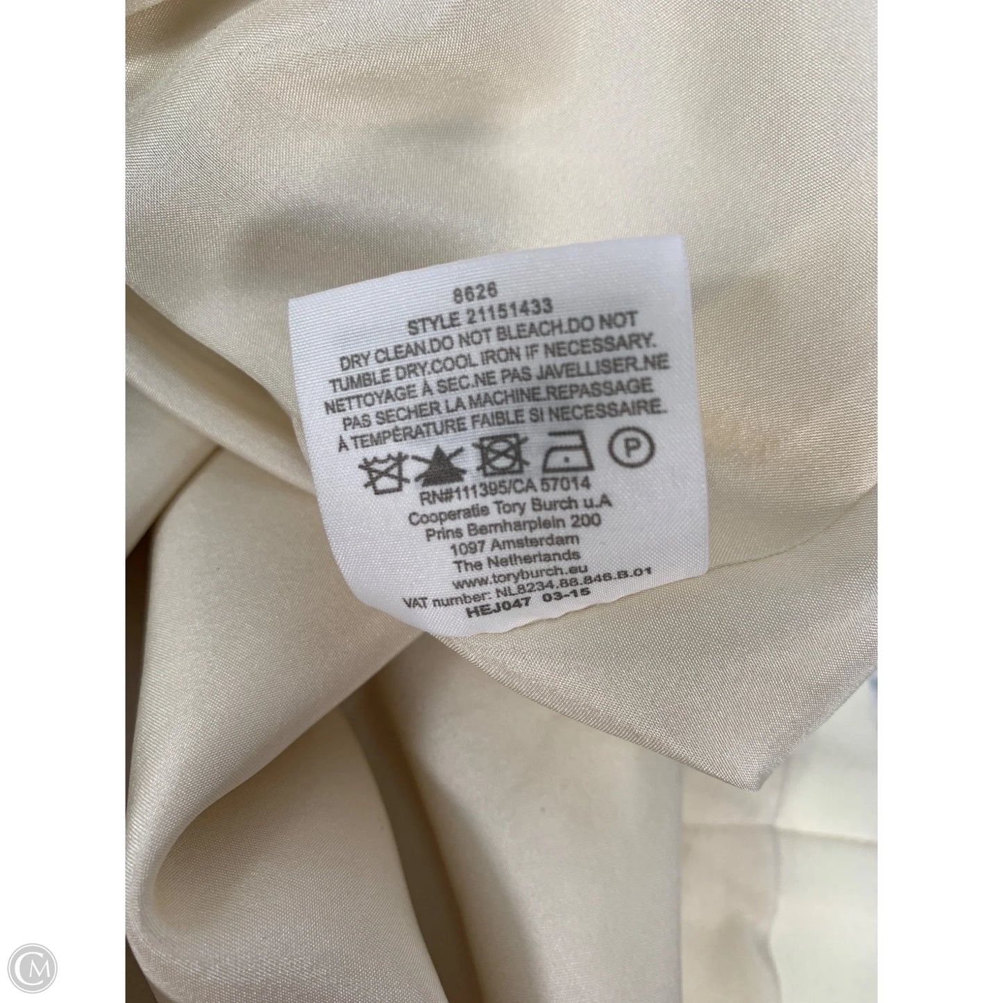 Dress Designer By Tory Burch In Blue & Cream, Size: M