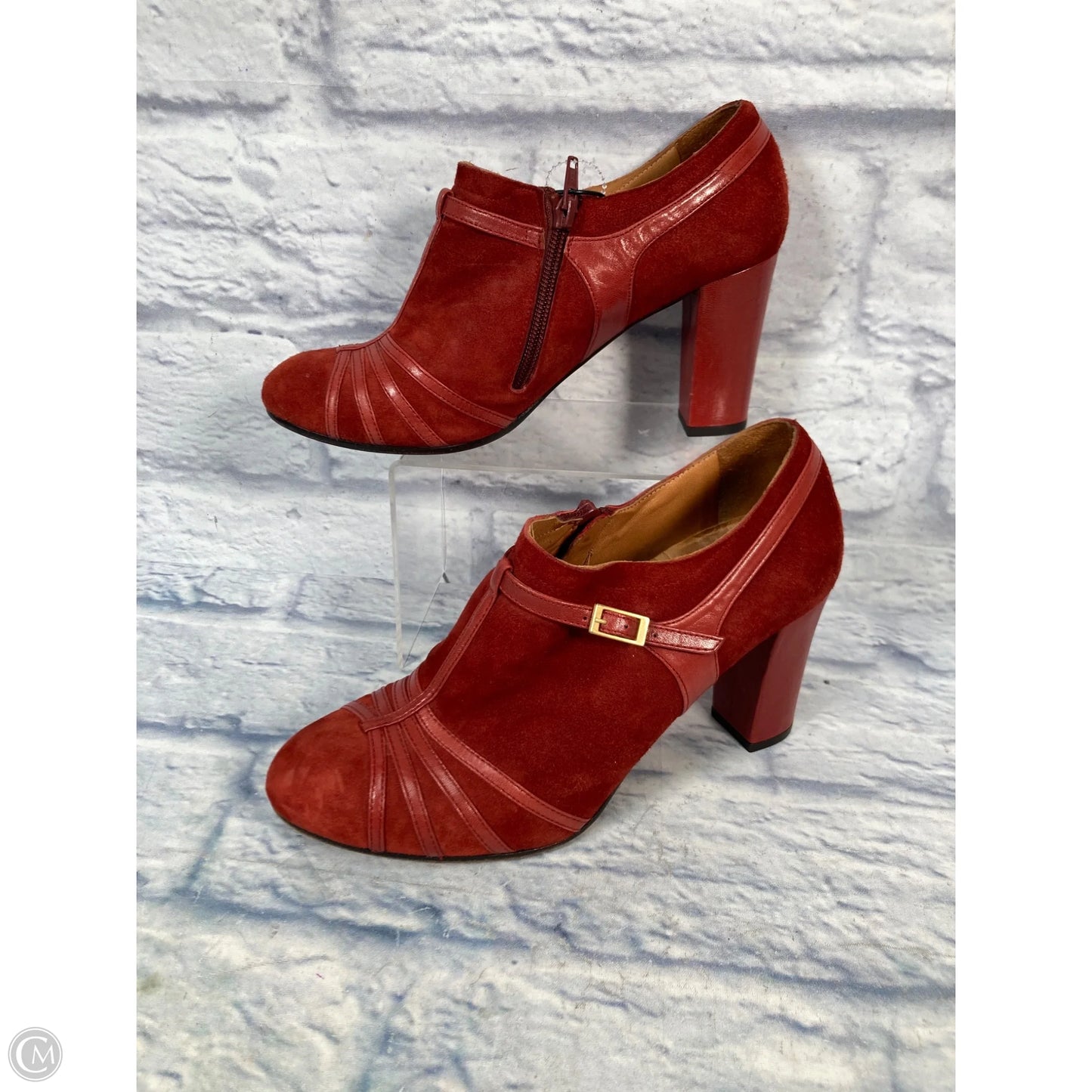Shoes Heels Block By Clothes Mentor In Red, Size: 8.5