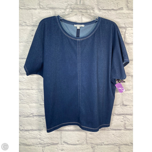 Top Short Sleeve By Chicos In Blue Denim, Size: L
