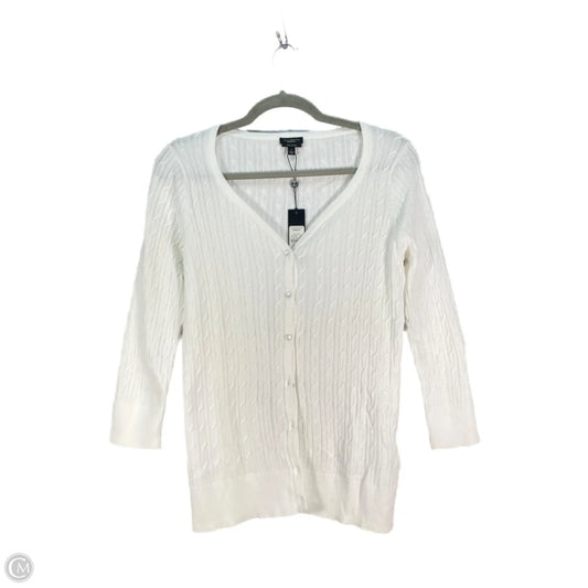 Sweater Cardigan By Talbots In Cream, Size: S