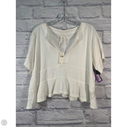 Top Short Sleeve By Anthropologie In White, Size: Xs
