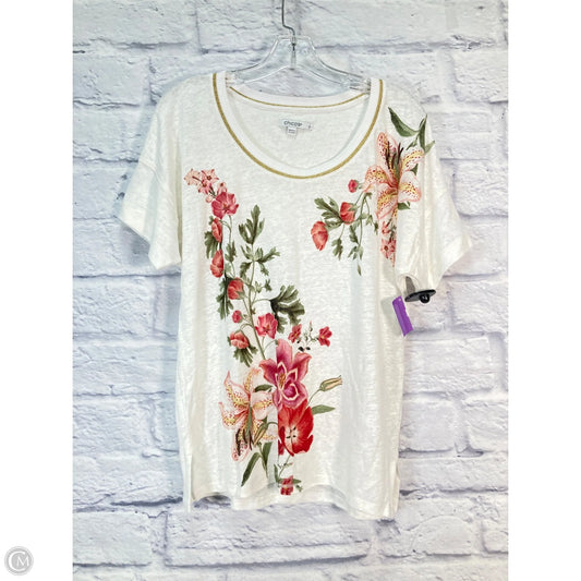 Top Short Sleeve By Chicos In White, Size: M