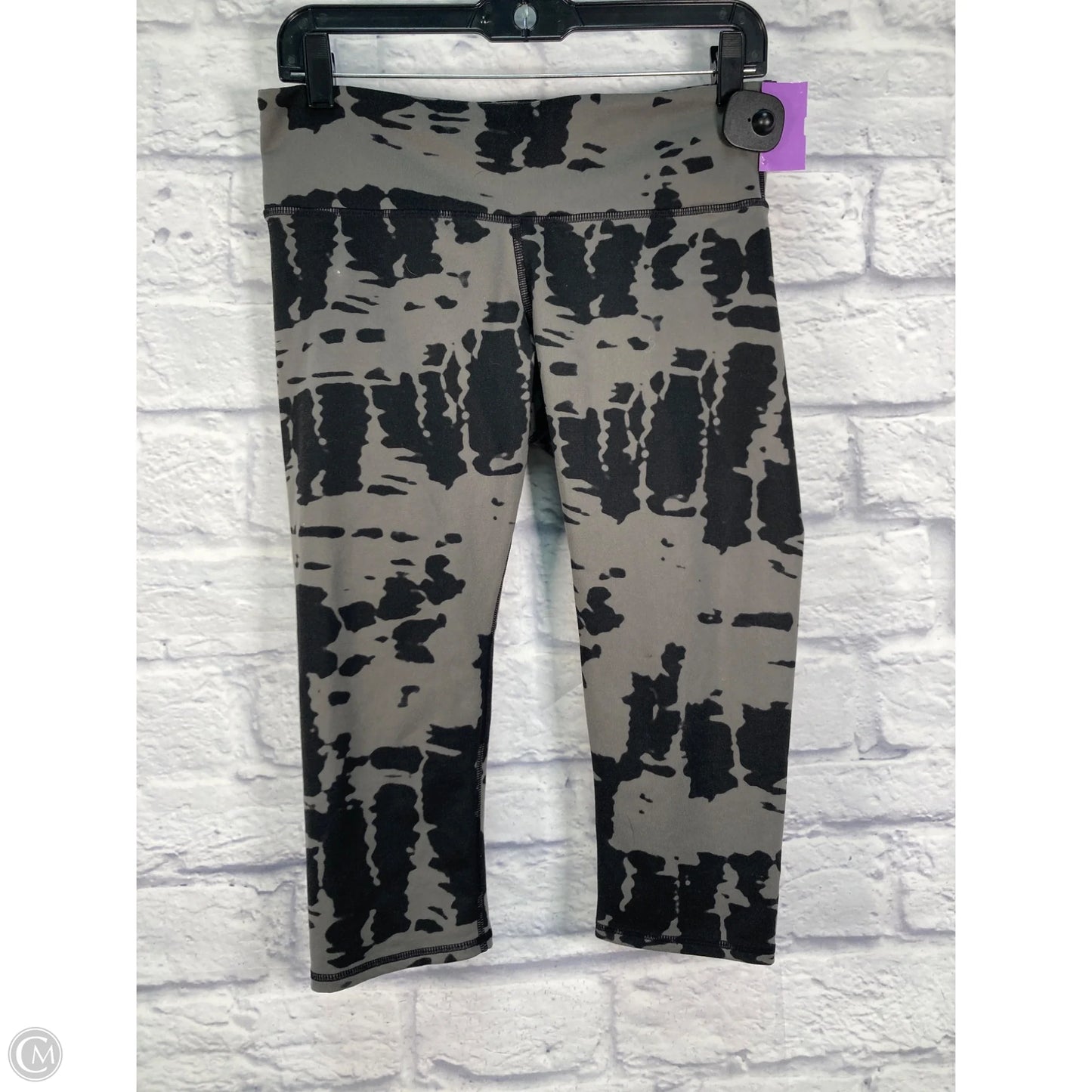Athletic Leggings Capris By Alo In Black & Grey, Size: S