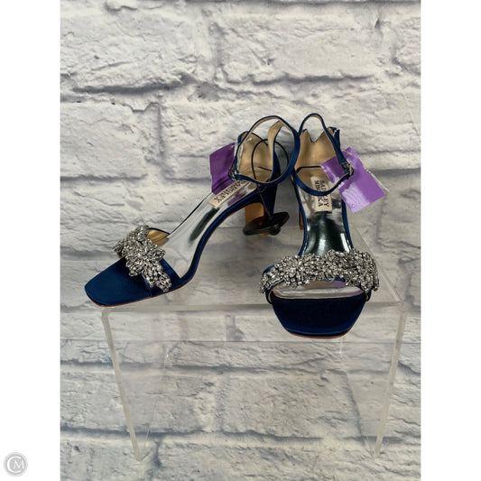 Shoes Heels Block By Badgley Mischka In Blue & Silver, Size: 5.5