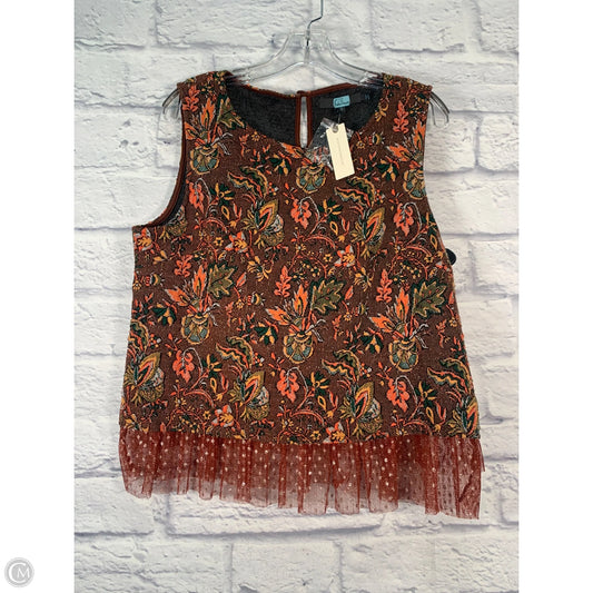 Top Sleeveless By Eva Franco In Brown, Size: L