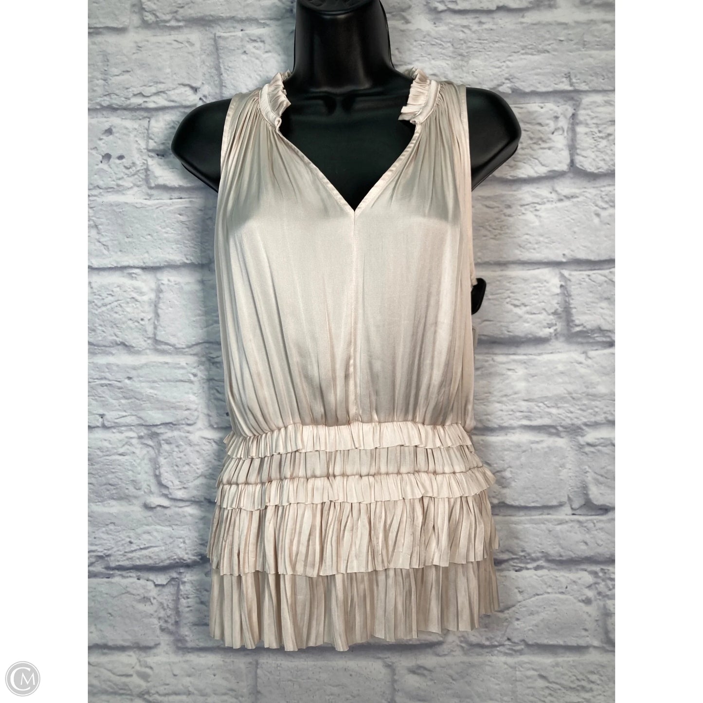 Blouse Sleeveless By Current Air In Cream, Size: Xs