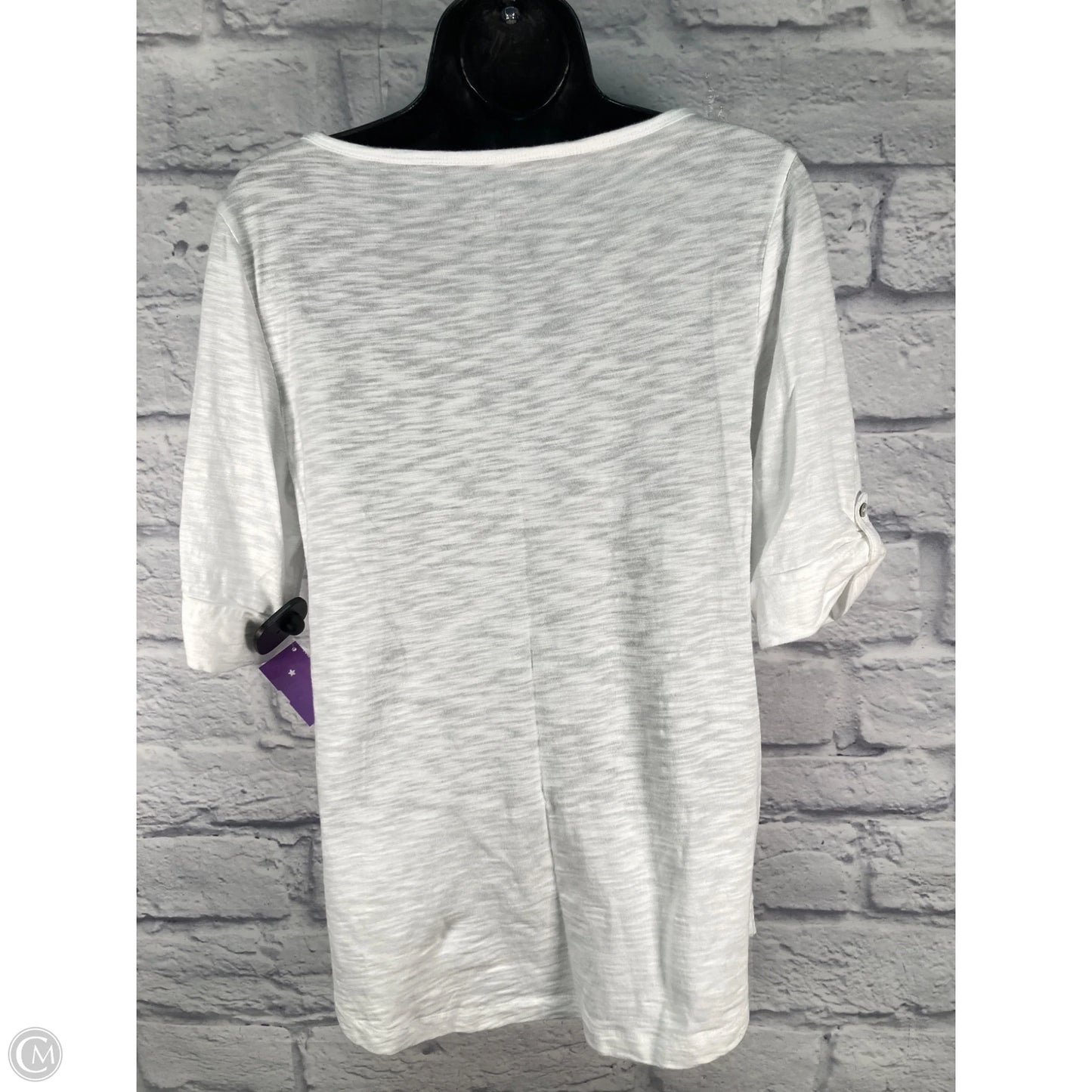 Top Short Sleeve By Chicos In White, Size: S