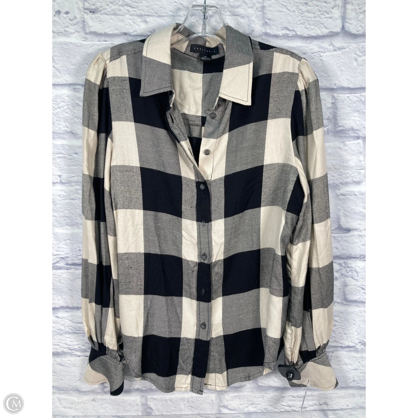 Top Long Sleeve By Sanctuary In Plaid Pattern, Size: Xs