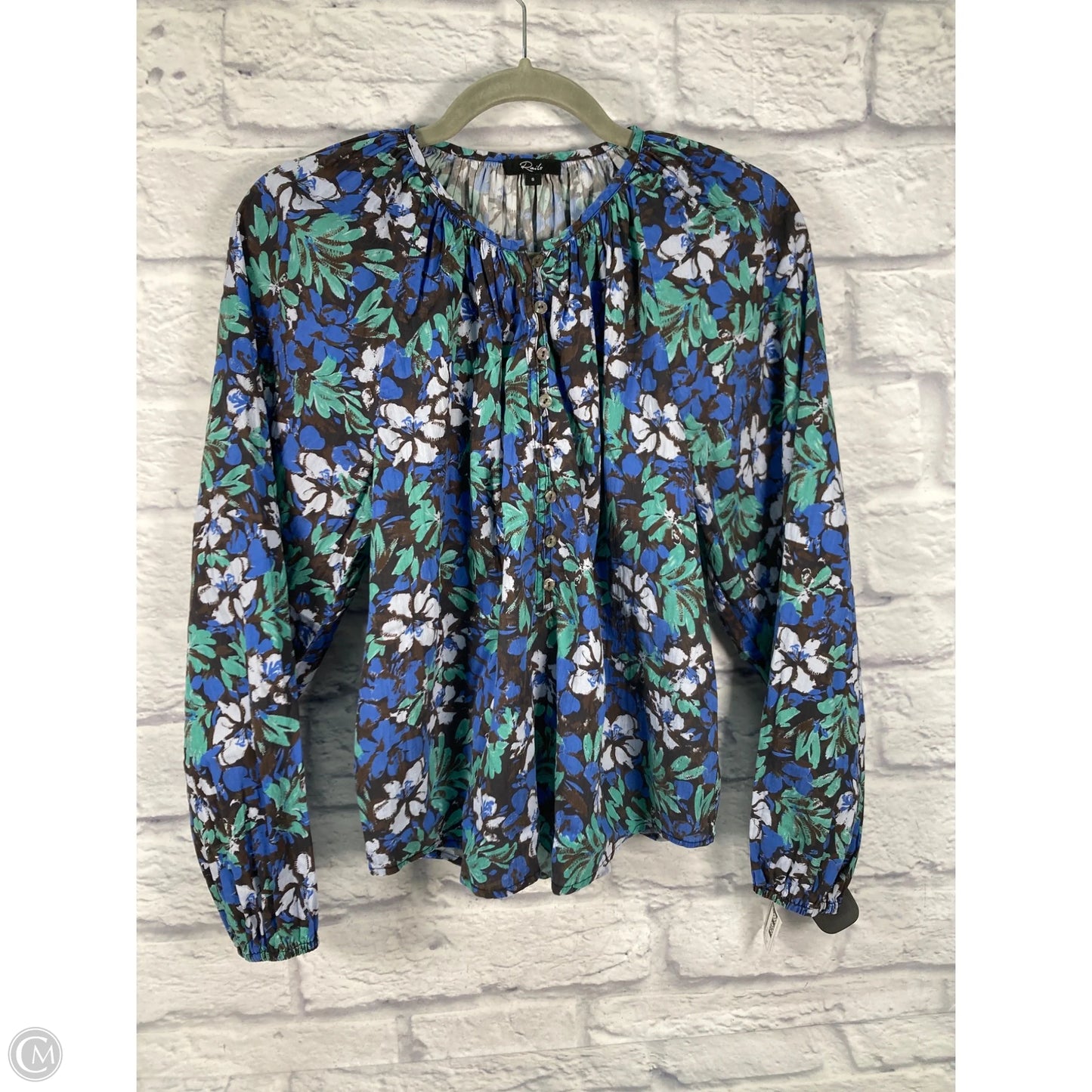 Top Long Sleeve By Rails In Blue & Green, Size: S