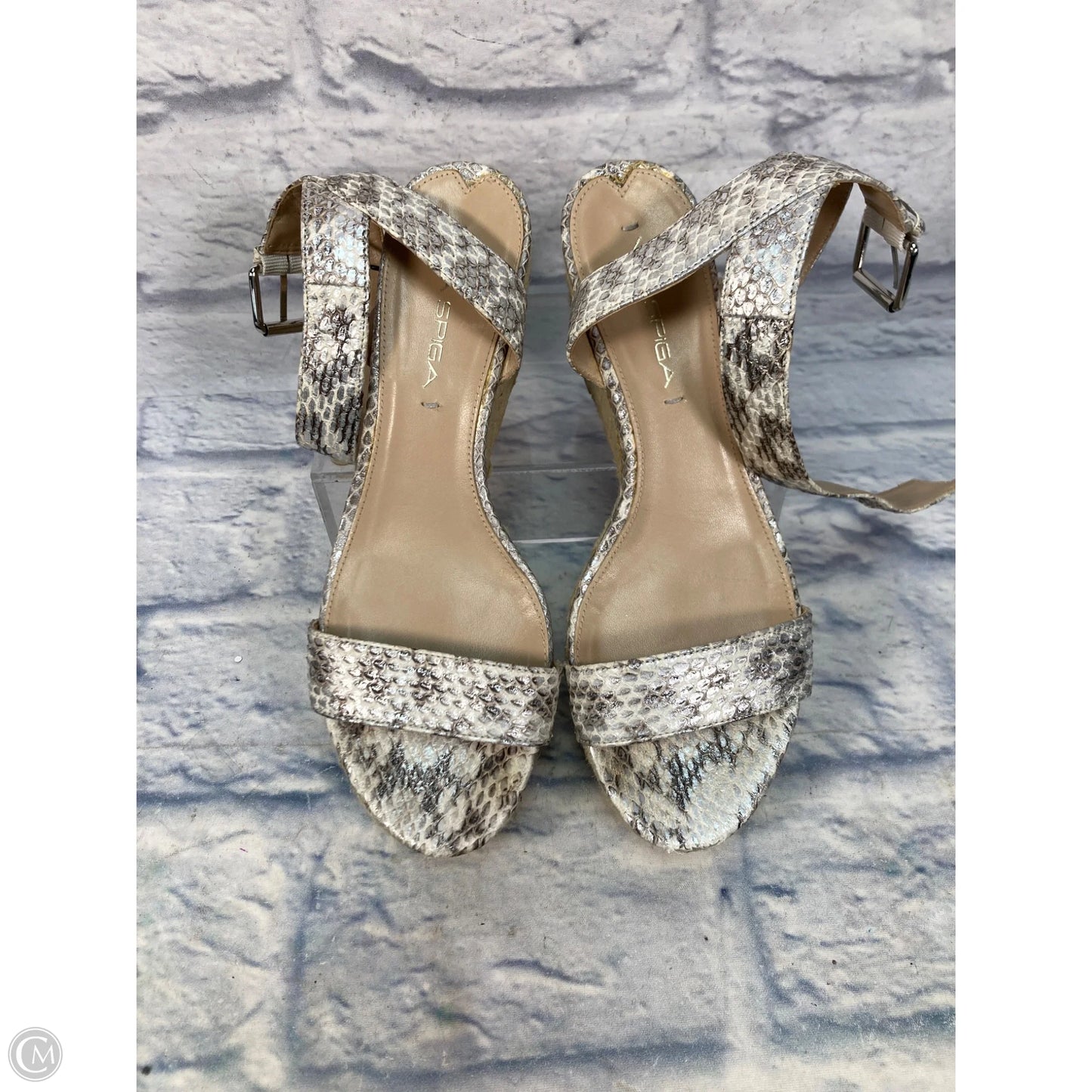 Sandals Heels Wedge By Via Spiga In Snakeskin Print, Size: 7.5