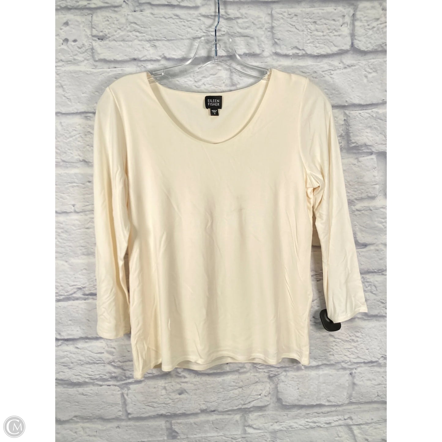 Top Long Sleeve Basic By Eileen Fisher In Tan, Size: S