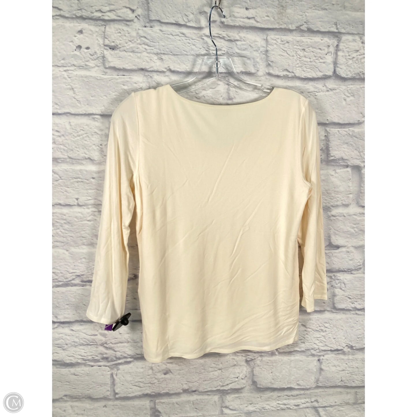 Top Long Sleeve Basic By Eileen Fisher In Tan, Size: S