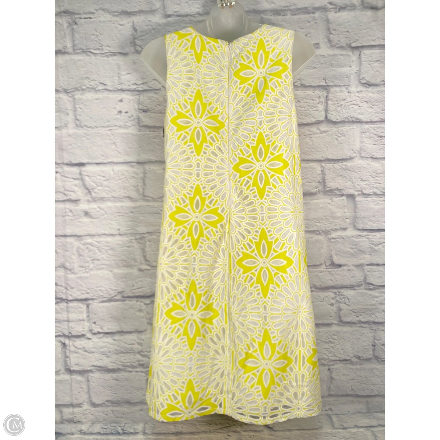 Dress Party Short By Weston Wear In White & Yellow, Size: S