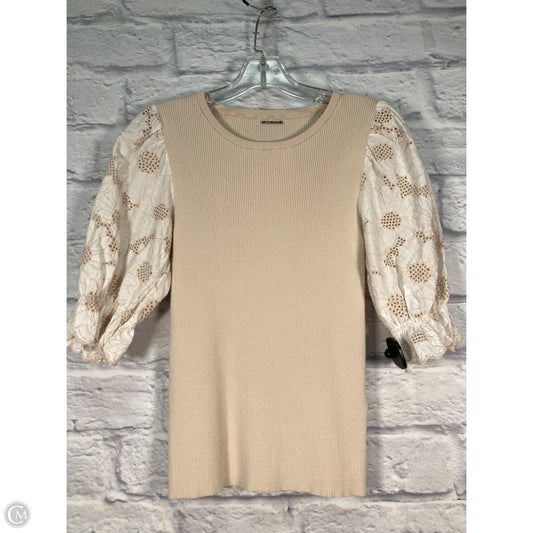 Top Short Sleeve By Elie Tahari In Tan & White, Size: S