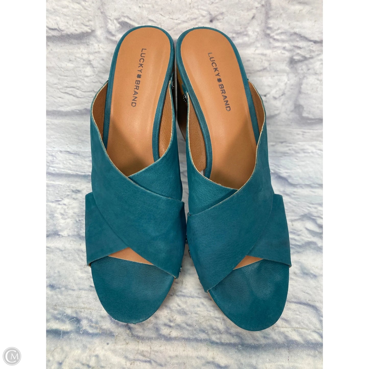 Sandals Heels Block By Lucky Brand In Blue, Size: 10